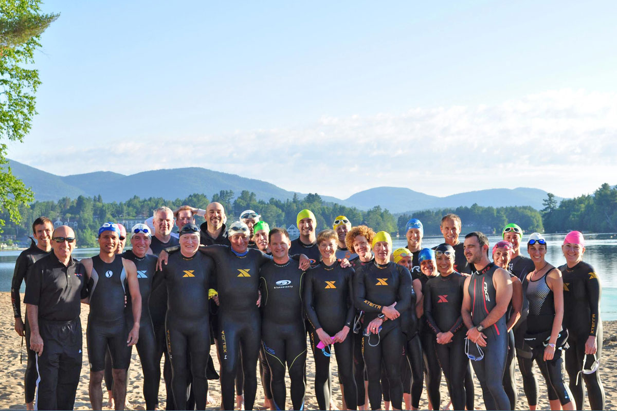 Triathletes Lake Placid Training Group Photo