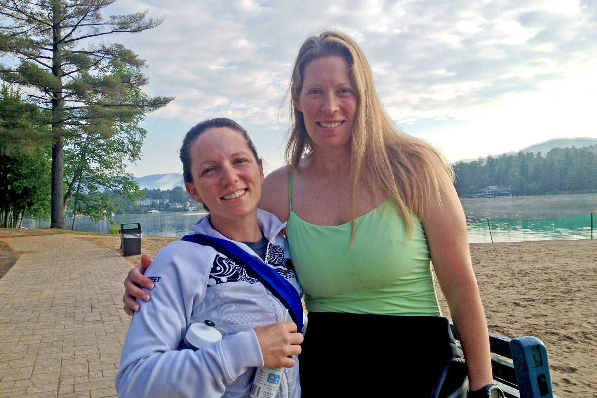 Triathletes Two Females Lake Placid